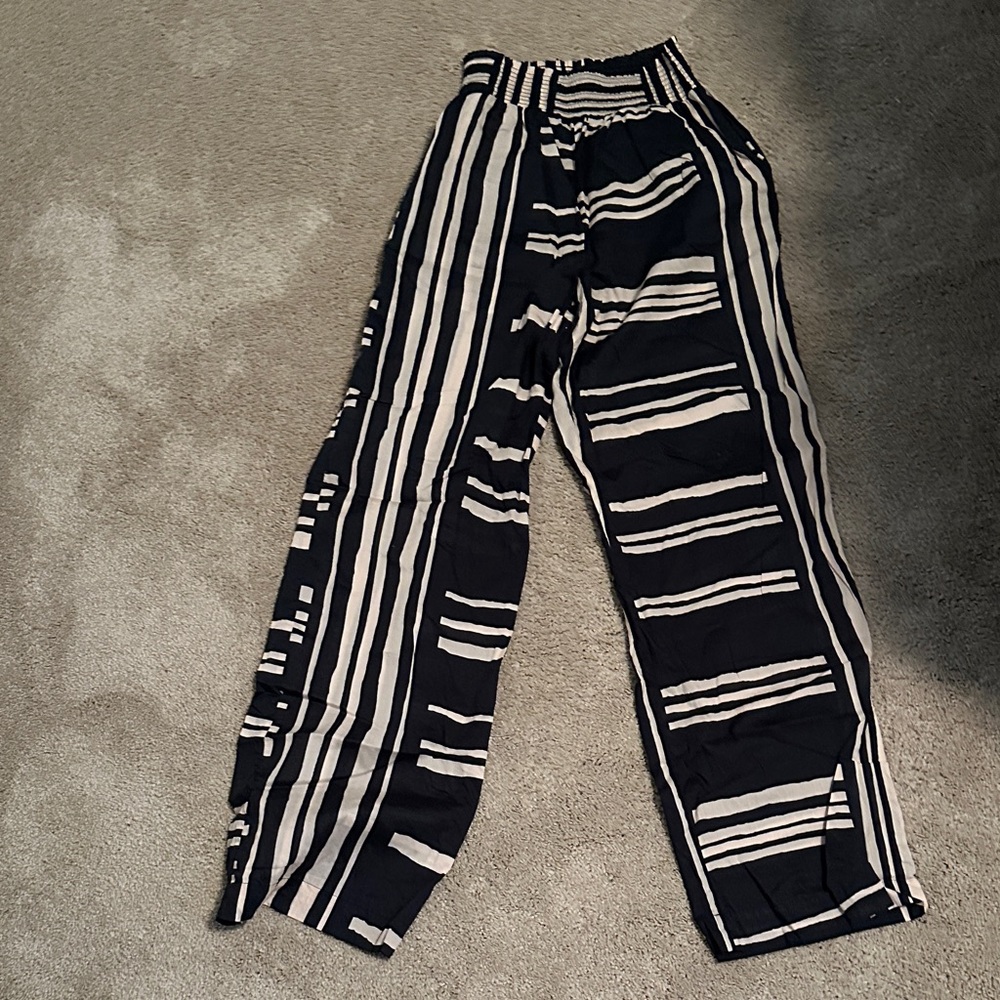 Rails Black and White Striped Pants